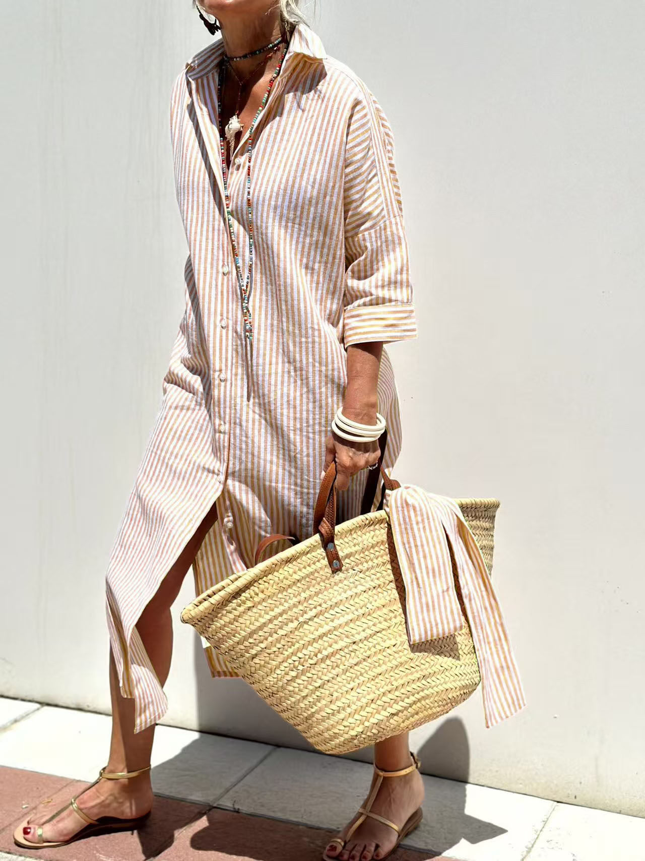 Maxi with Belt Summer Linen Lo - Casual Loose Linen Shirt Dress recension och pris