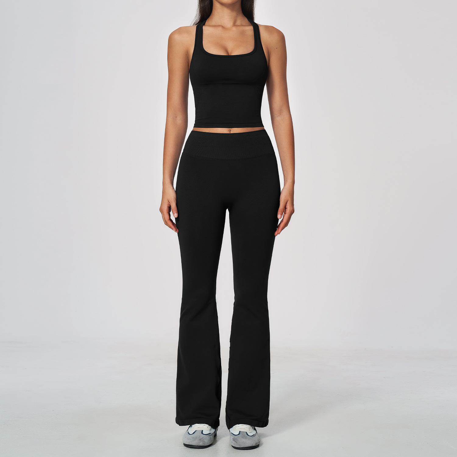 Women 2 Piece Yoga Set Racerba - Seamless Ribbed Workout Tank Top recension och pris
