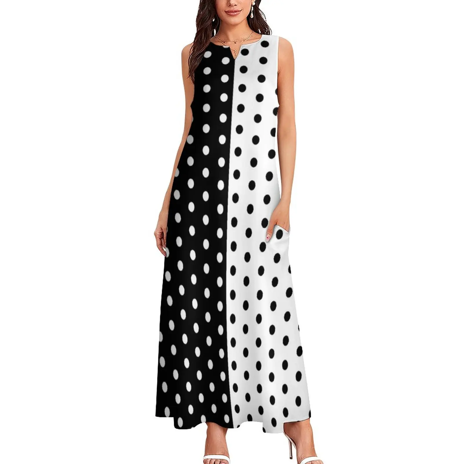 Retro Two Tone Dress Spring Bl - Boho Summer Beach Maxi Dress recension och pris